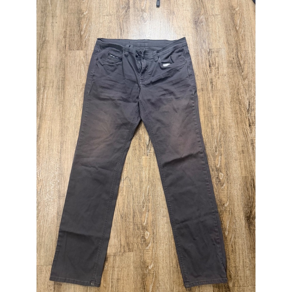 Empyre Mens Slim Straight Pants Charcoal Gray Cotton Stretch Size 34x32